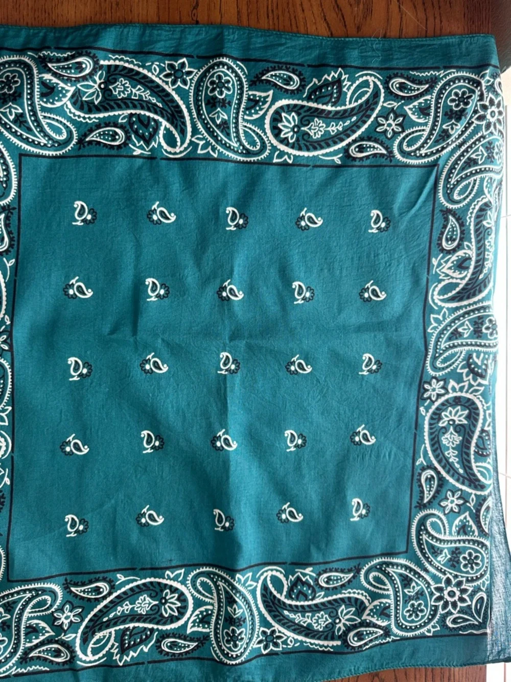 Bundle (2) Vintage RN 13962 Bandanas - Red Floral & Teal Paisley - Made in USA